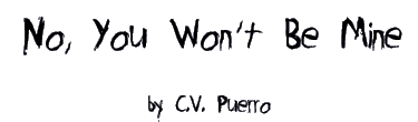 NO, YOU WON'T BE MINE by C.V. Puerro
