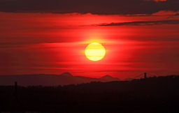 Sky in Edinburgh, Scotland after Eyjafjallaj�kull.